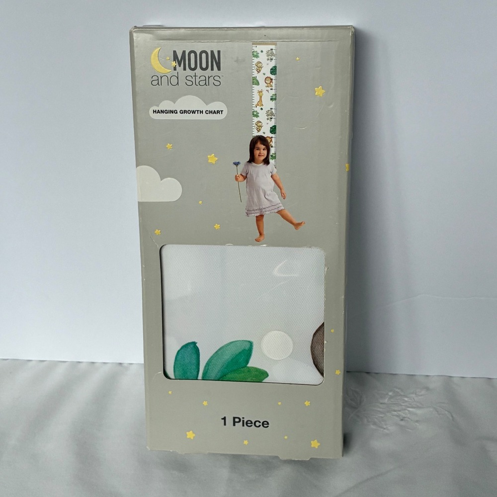 Moon and Stars Hanging Growth Chart Kids Safari Animal Jungle Nursery Milestones